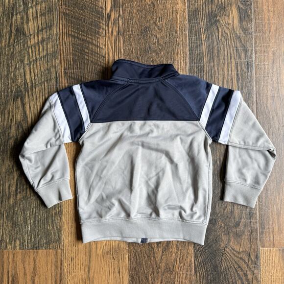 Vtg Nike Toddler Track Jacket 3T Gray Navy Zip Up Full Logo Y2K Style Retro Look - Picture 2 of 7